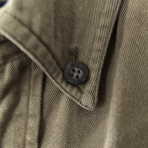 Cherokee heavy 100% cotton button-down shirt, 2 bellows chest pockets, L, green - Picture 3 of 5